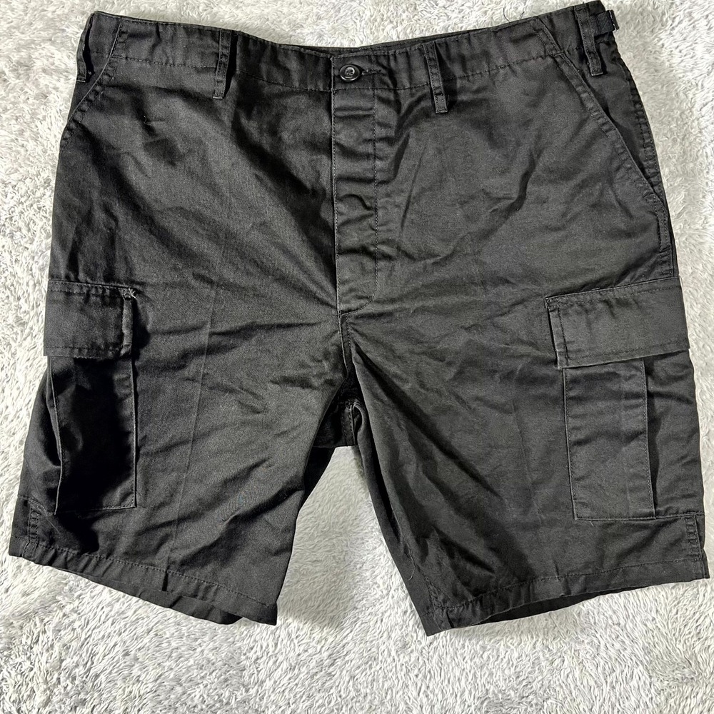 Rothco Tactical BDU Cargo Shorts Mens Large Black Rugged Perfect Fit Hiking